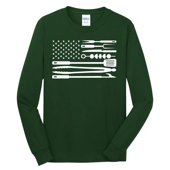 BBQ Tools American Flag Tall Long Sleeve T-Shirt