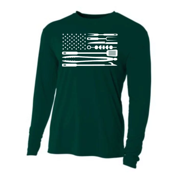 BBQ Tools American Flag Cooling Performance Long Sleeve Crew