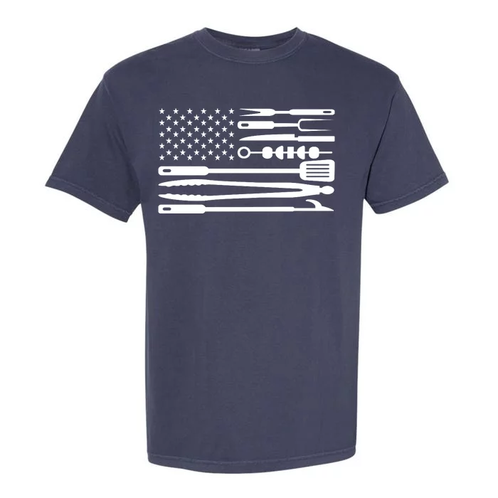 BBQ Tools American Flag Garment-Dyed Heavyweight T-Shirt