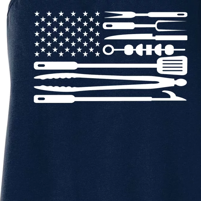 BBQ Tools American Flag Women's Racerback Tank