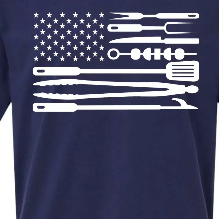 BBQ Tools American Flag Sueded Cloud Jersey T-Shirt