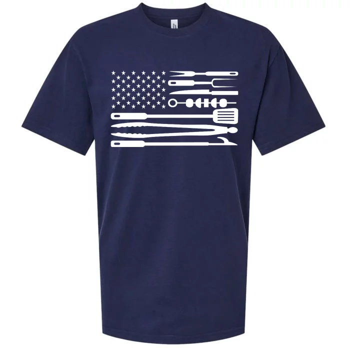 BBQ Tools American Flag Sueded Cloud Jersey T-Shirt