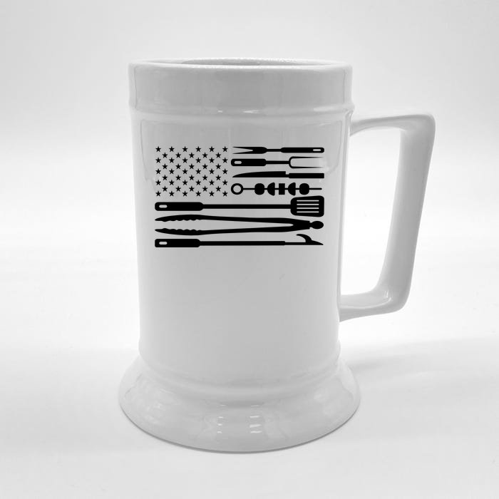 BBQ Tools American Flag Front & Back Beer Stein