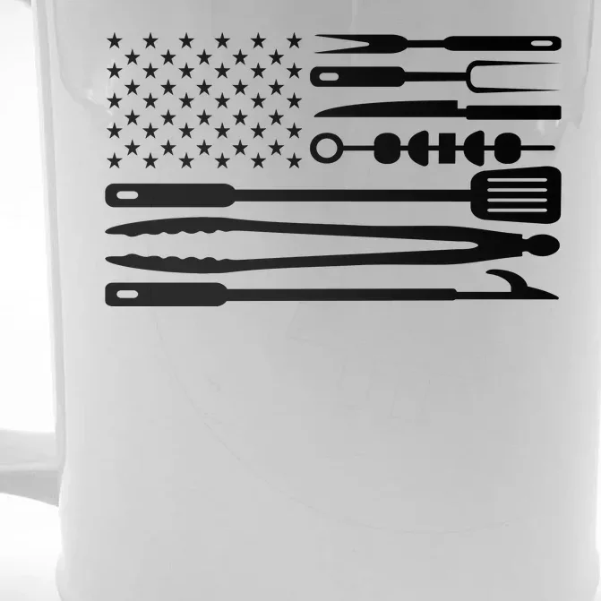 BBQ Tools American Flag Front & Back Beer Stein