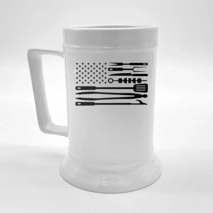 BBQ Tools American Flag Front & Back Beer Stein