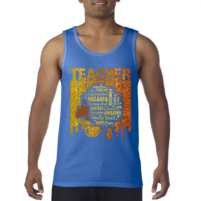 Black Teacher Afro Smart African American Love Melanin Gift Tank Top