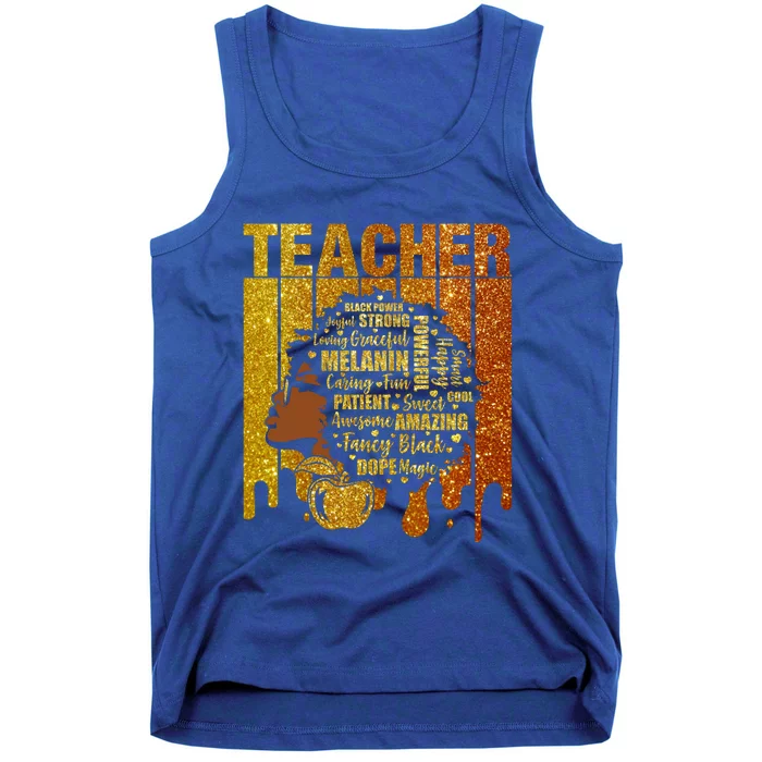 Black Teacher Afro Smart African American Love Melanin Gift Tank Top