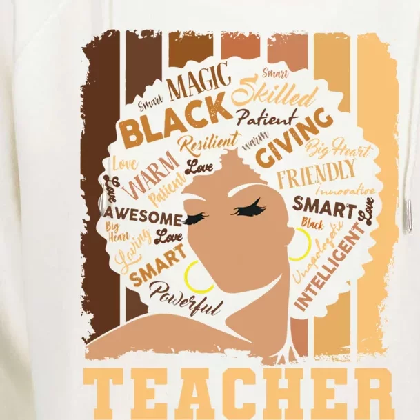 Black Teacher Afro Smart African American Love Melanin Gift Womens Funnel Neck Pullover Hood