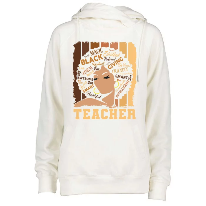 Black Teacher Afro Smart African American Love Melanin Gift Womens Funnel Neck Pullover Hood