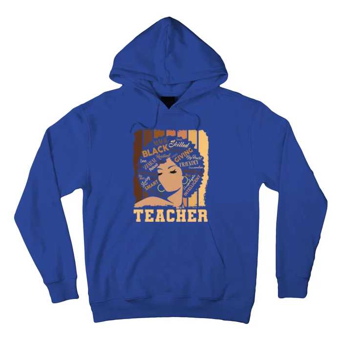 Black Teacher Afro Smart African American Love Melanin Gift Hoodie