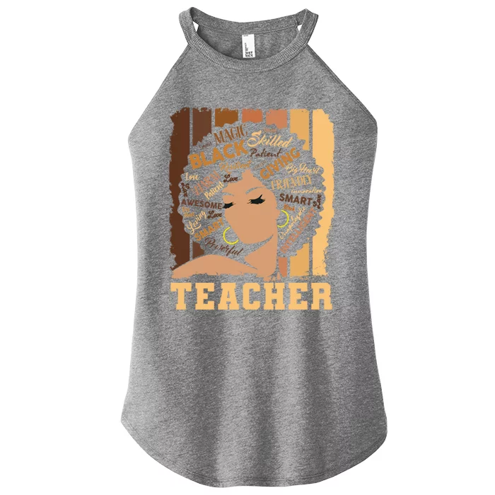 Black Teacher Afro Smart African American Love Melanin Gift Women’s Perfect Tri Rocker Tank