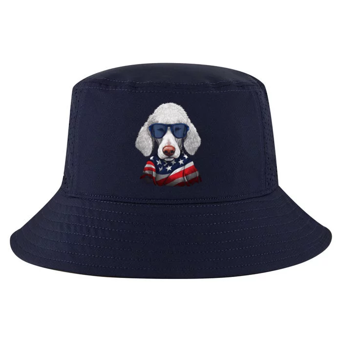 Bedlington Terrier American Flag USA Tee 4th July Gifts Tees Cool Comfort Performance Bucket Hat