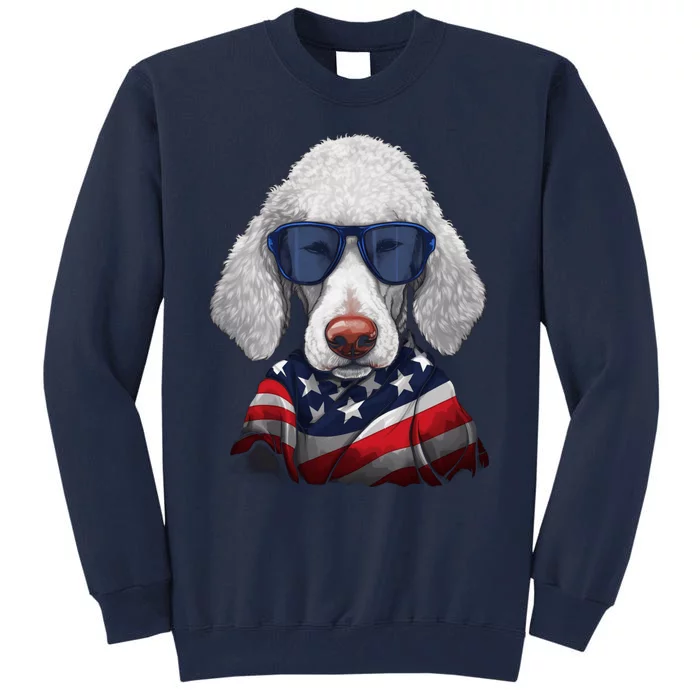 Bedlington Terrier American Flag USA Tee 4th July Gifts Tees Tall Sweatshirt