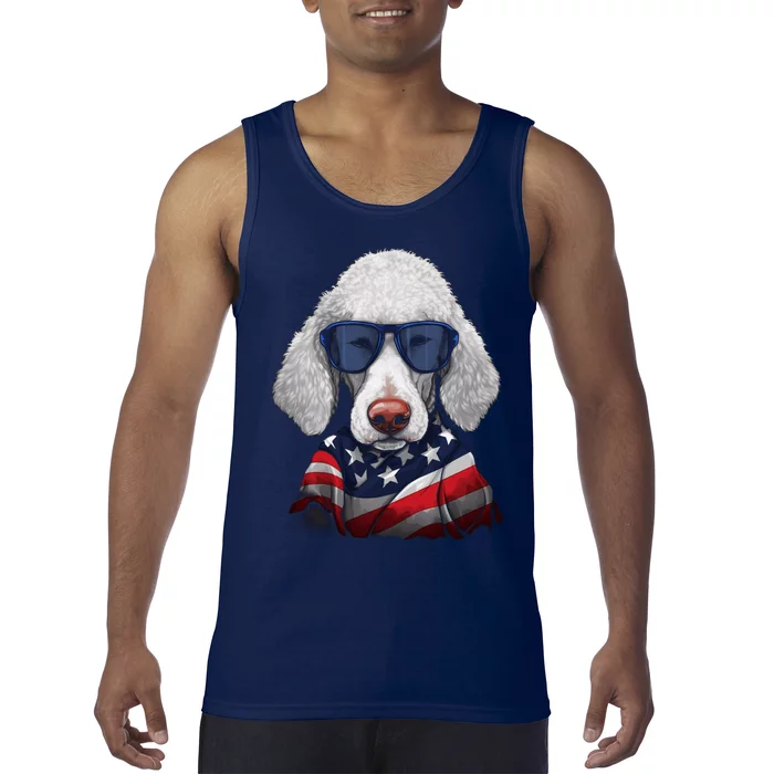 Bedlington Terrier American Flag USA Tee 4th July Gifts Tees Tank Top