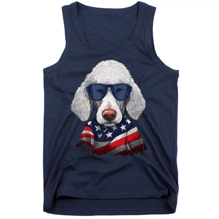 Bedlington Terrier American Flag USA Tee 4th July Gifts Tees Tank Top