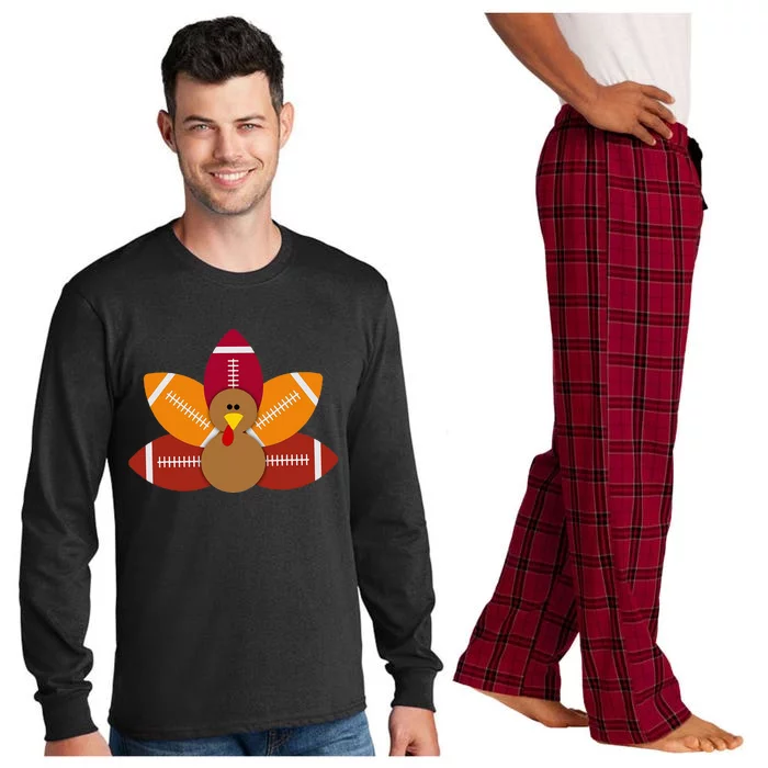 Baby Turkey And Football Balls Sport Lovers Long Sleeve Pajama Set