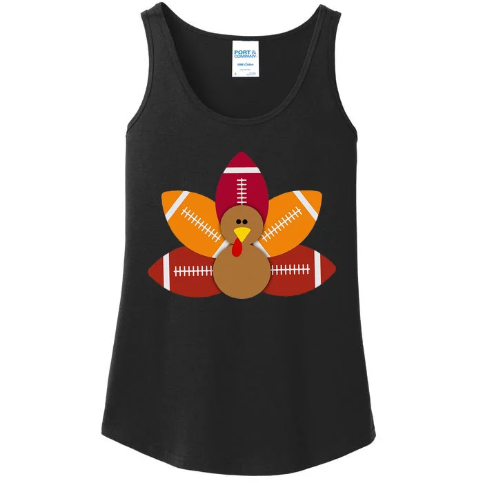 Baby Turkey And Football Balls Sport Lovers Ladies Essential Tank