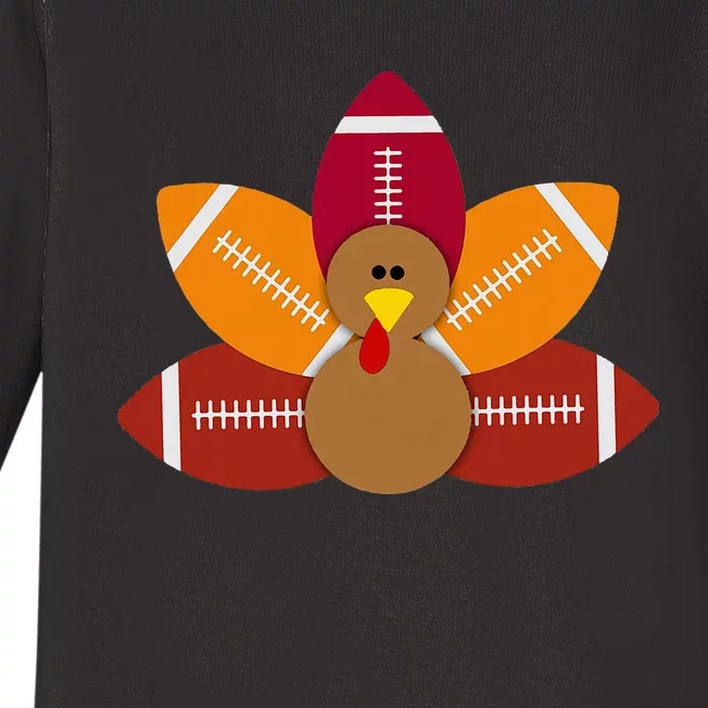 Baby Turkey And Football Balls Sport Lovers Baby Long Sleeve Bodysuit