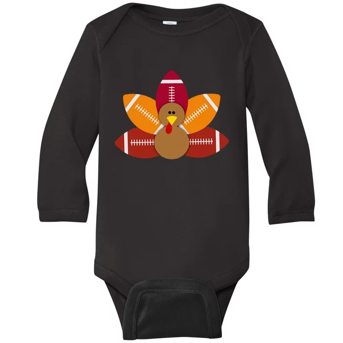 Baby Turkey And Football Balls Sport Lovers Baby Long Sleeve Bodysuit