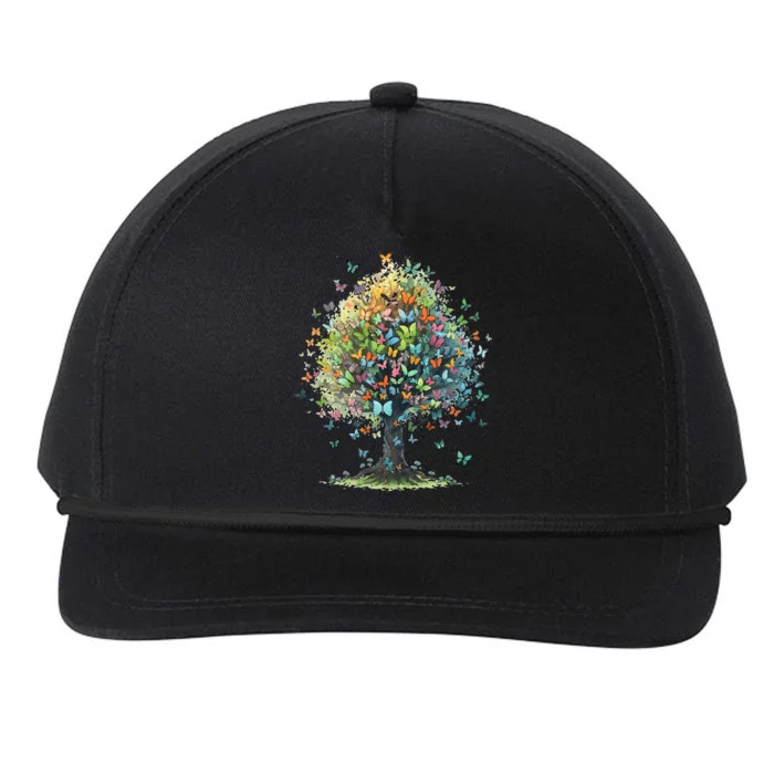 Butterfly Tree Aesthetics Butterflies Beautiful Aesthetics Snapback Five-Panel Rope Hat