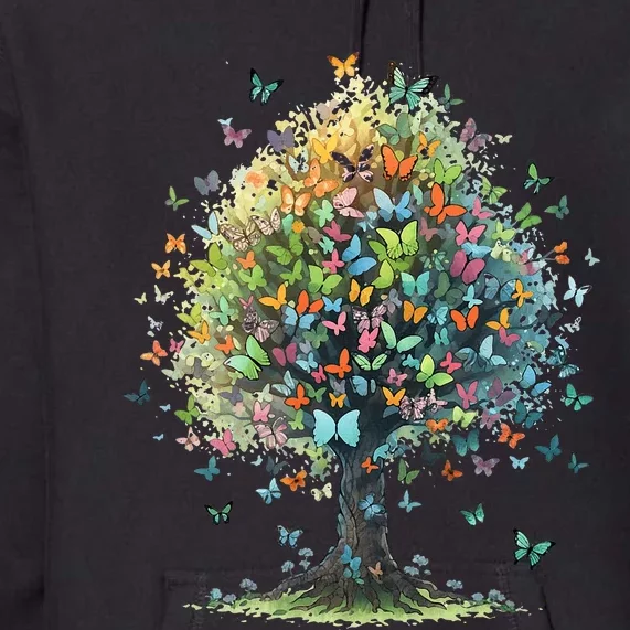 Butterfly Tree Aesthetics Butterflies Beautiful Aesthetics Premium Hoodie