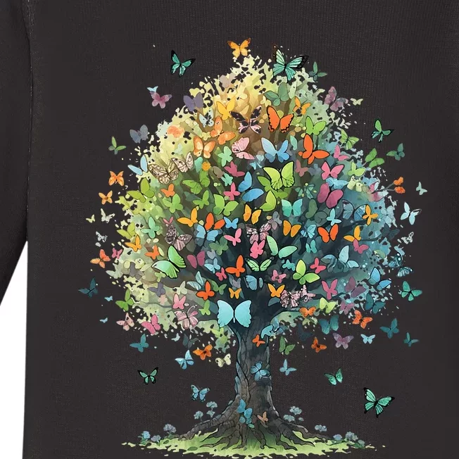 Butterfly Tree Aesthetics Butterflies Beautiful Aesthetics Baby Long Sleeve Bodysuit