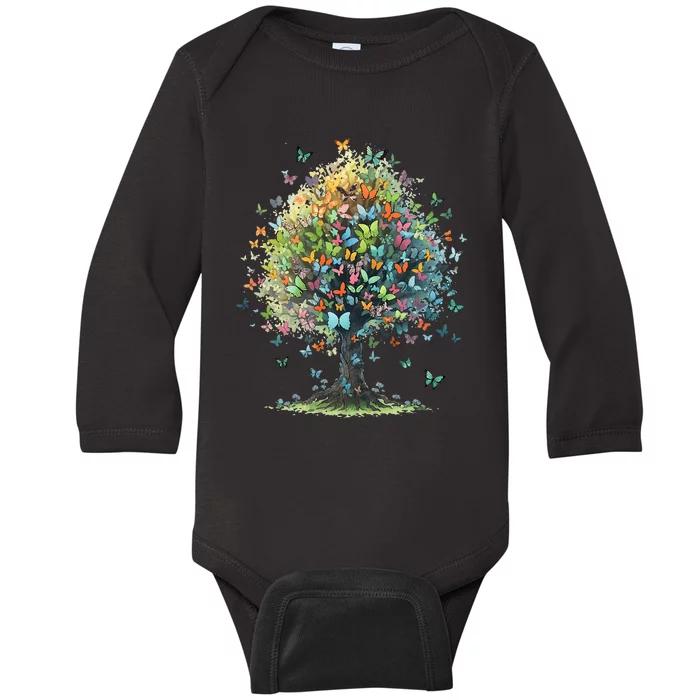 Butterfly Tree Aesthetics Butterflies Beautiful Aesthetics Baby Long Sleeve Bodysuit