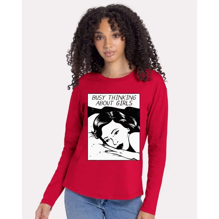 Busy Thinking About Womens Cotton Relaxed Long Sleeve T-Shirt