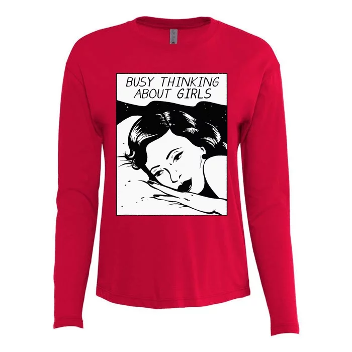 Busy Thinking About Womens Cotton Relaxed Long Sleeve T-Shirt