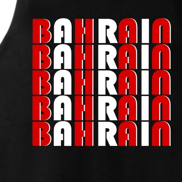 Bahrain Typography Ladies Tri-Blend Wicking Tank