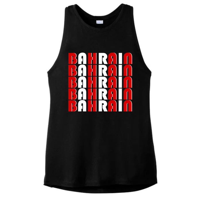 Bahrain Typography Ladies Tri-Blend Wicking Tank