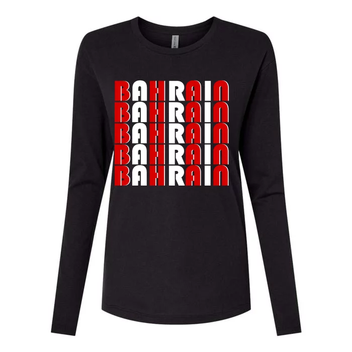 Bahrain Typography Womens Cotton Relaxed Long Sleeve T-Shirt