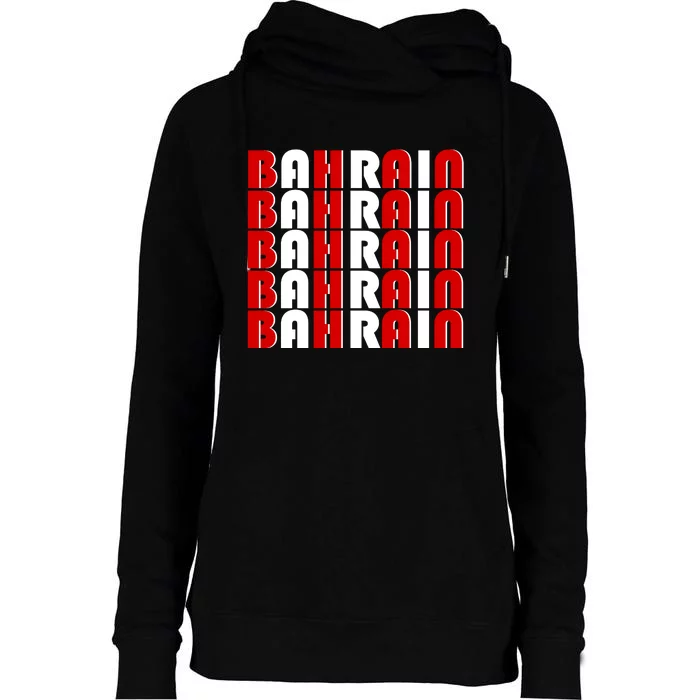 Bahrain Typography Womens Funnel Neck Pullover Hood