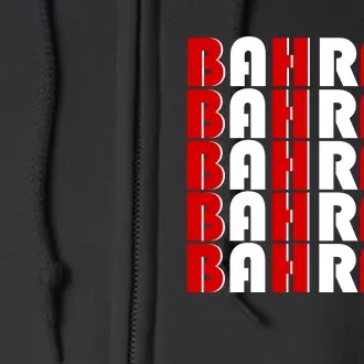 Bahrain Typography Full Zip Hoodie