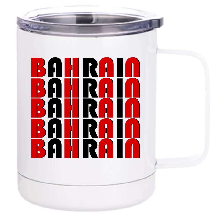 Bahrain Typography Front & Back 12oz Stainless Steel Tumbler Cup