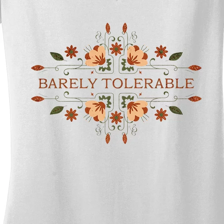 Barely Tolerable Women's V-Neck T-Shirt