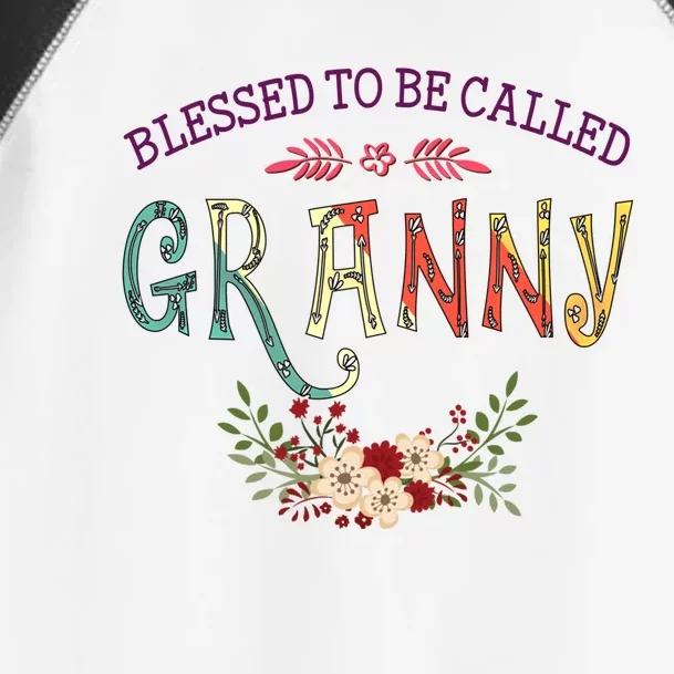 Blessed To Be Called Granny Floral Funny Mother's Day Gift Toddler Fine Jersey T-Shirt