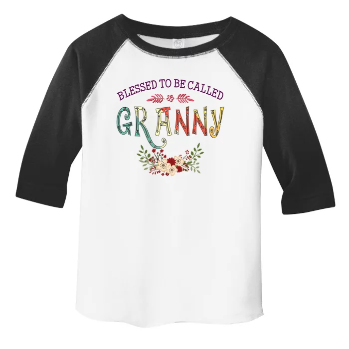 Blessed To Be Called Granny Floral Funny Mother's Day Gift Toddler Fine Jersey T-Shirt