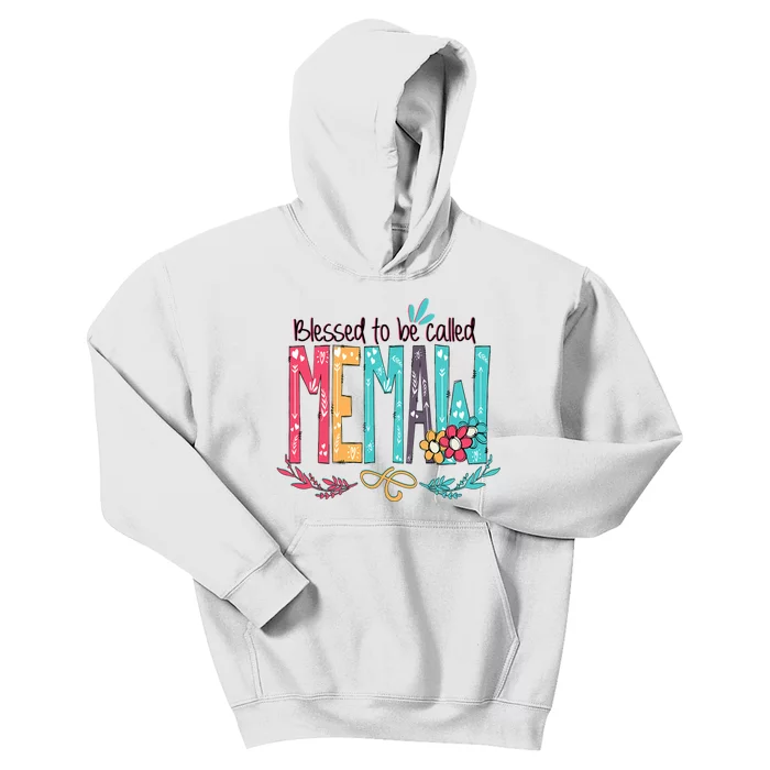 Blessed To Be Called Memaw Colorful Mothers Day Gifts Kids Hoodie