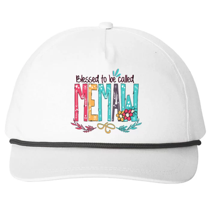 Blessed To Be Called Memaw Colorful Mothers Day Gifts Snapback Five-Panel Rope Hat