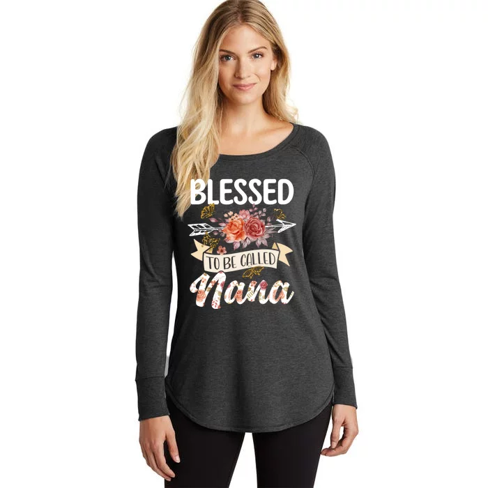 Blessed To Be Called Nana Butterfly Flower MotherS Day Women's Perfect Tri Tunic Long Sleeve Shirt