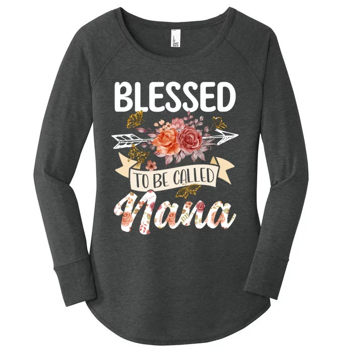 Blessed To Be Called Nana Butterfly Flower MotherS Day Women's Perfect Tri Tunic Long Sleeve Shirt