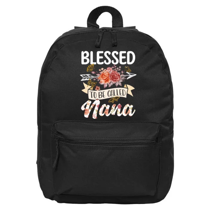 Blessed To Be Called Nana Butterfly Flower MotherS Day 16 in Basic Backpack