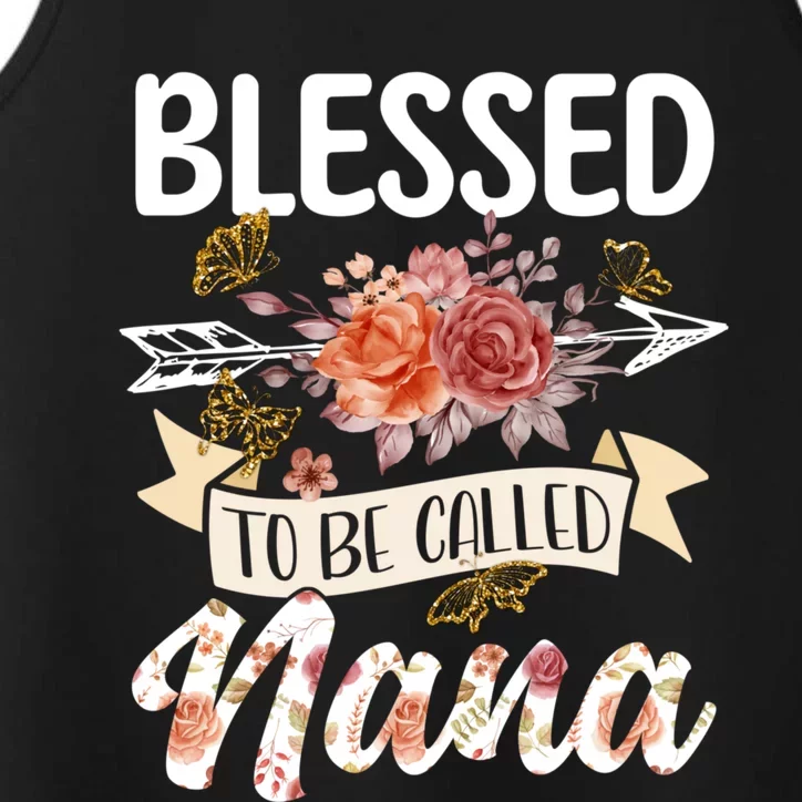 Blessed To Be Called Nana Butterfly Flower MotherS Day Performance Tank