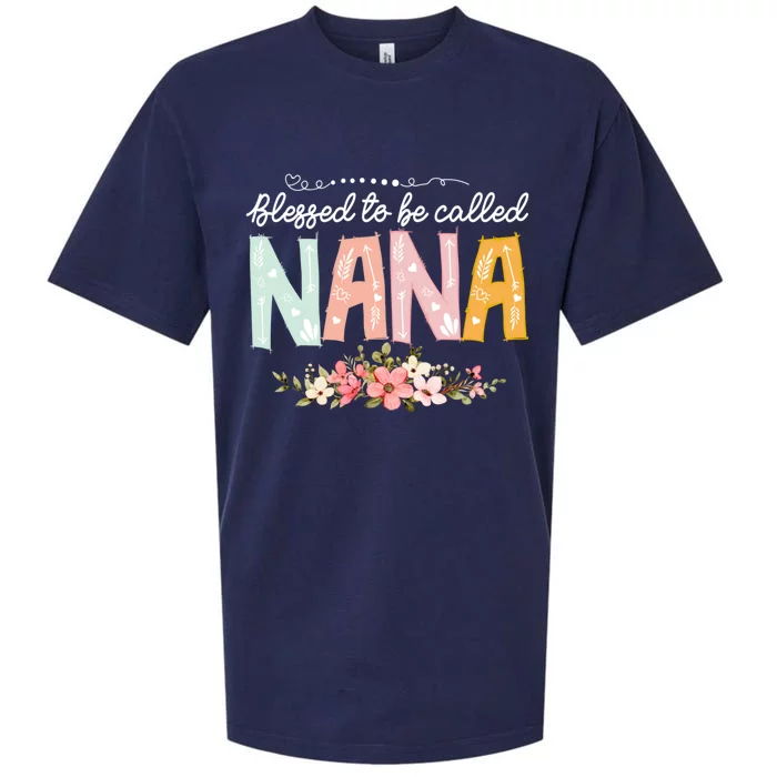 Blessed To Be Called Nana MotherS Day Flower Gifts Family Sueded Cloud Jersey T-Shirt