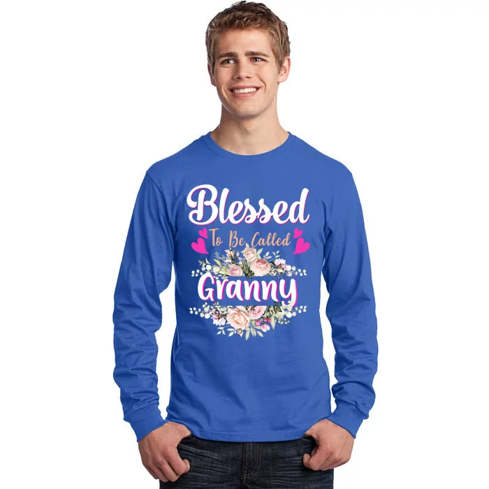 Blessed To Be Called Granny Floral Granny Mothers Day Funny Gift Tall Long Sleeve T-Shirt