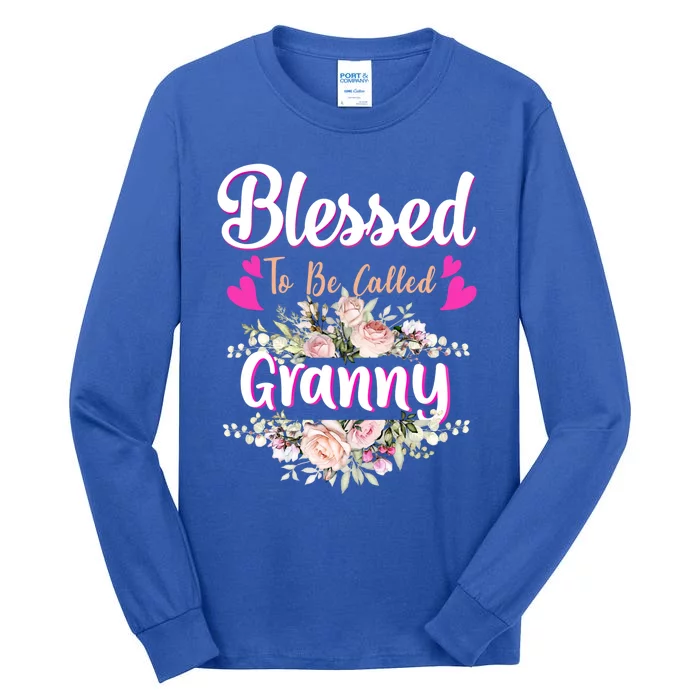 Blessed To Be Called Granny Floral Granny Mothers Day Funny Gift Tall Long Sleeve T-Shirt