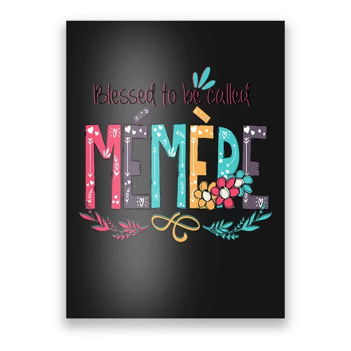 Blessed To Be Called Memere Colorful Grandma Poster