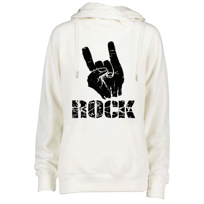 Born To Be Rock Star Hand Horns Womens Funnel Neck Pullover Hood