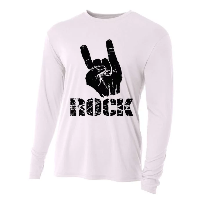 Born To Be Rock Star Hand Horns Cooling Performance Long Sleeve Crew